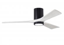  IR3HLK-BK-MWH-52 - Irene-3HLK three-blade flush mount paddle fan in Matte Black finish with 52” solid matte white w