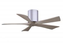  IR5H-BN-GA-42 - Irene-5H three-blade flush mount paddle fan in Brushed Nickel finish with 42” Gray Ash  tone bla