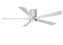  IR5HLK-BW-MWH-60 - IR5HLK five-blade flush mount paddle fan in Barn Wood finish with 60” solid matte white wood bla