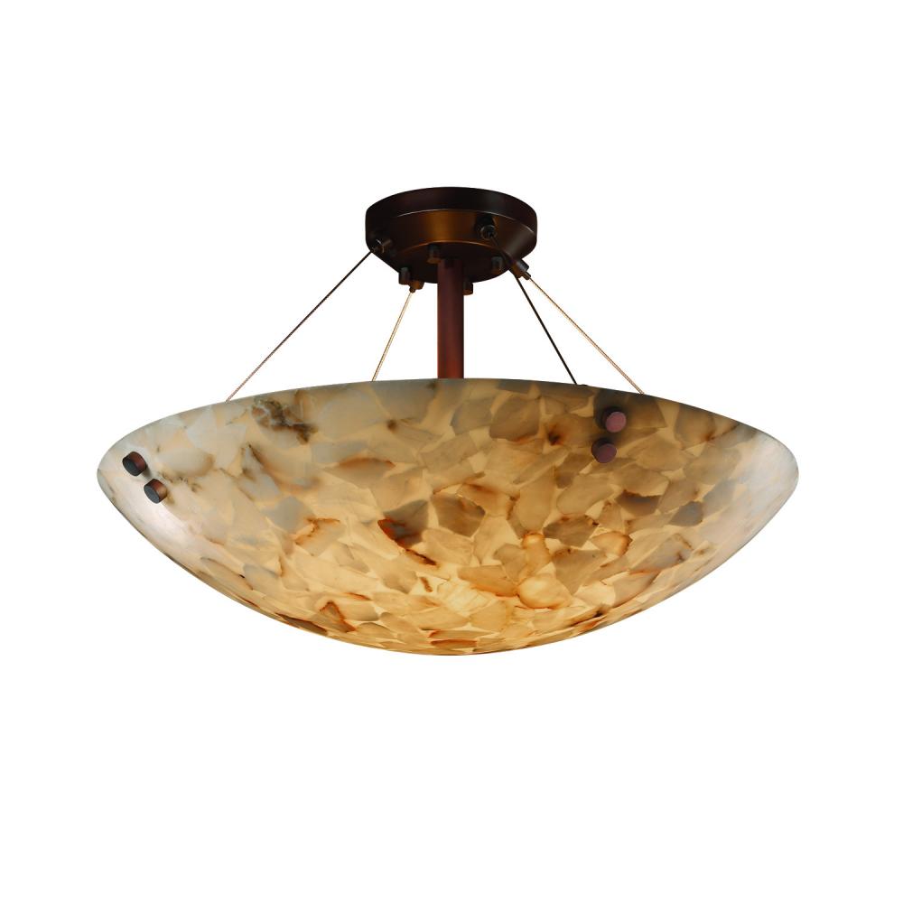 24" LED Semi-Flush Bowl w/ Large Square w/ Point Finials