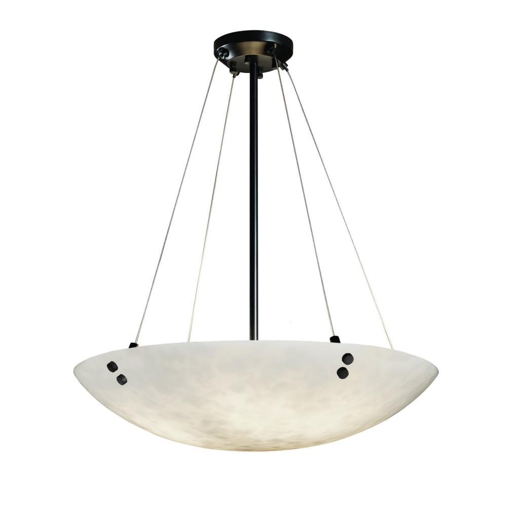 60" Pendant Bowl w/ Concentric Circles Finials