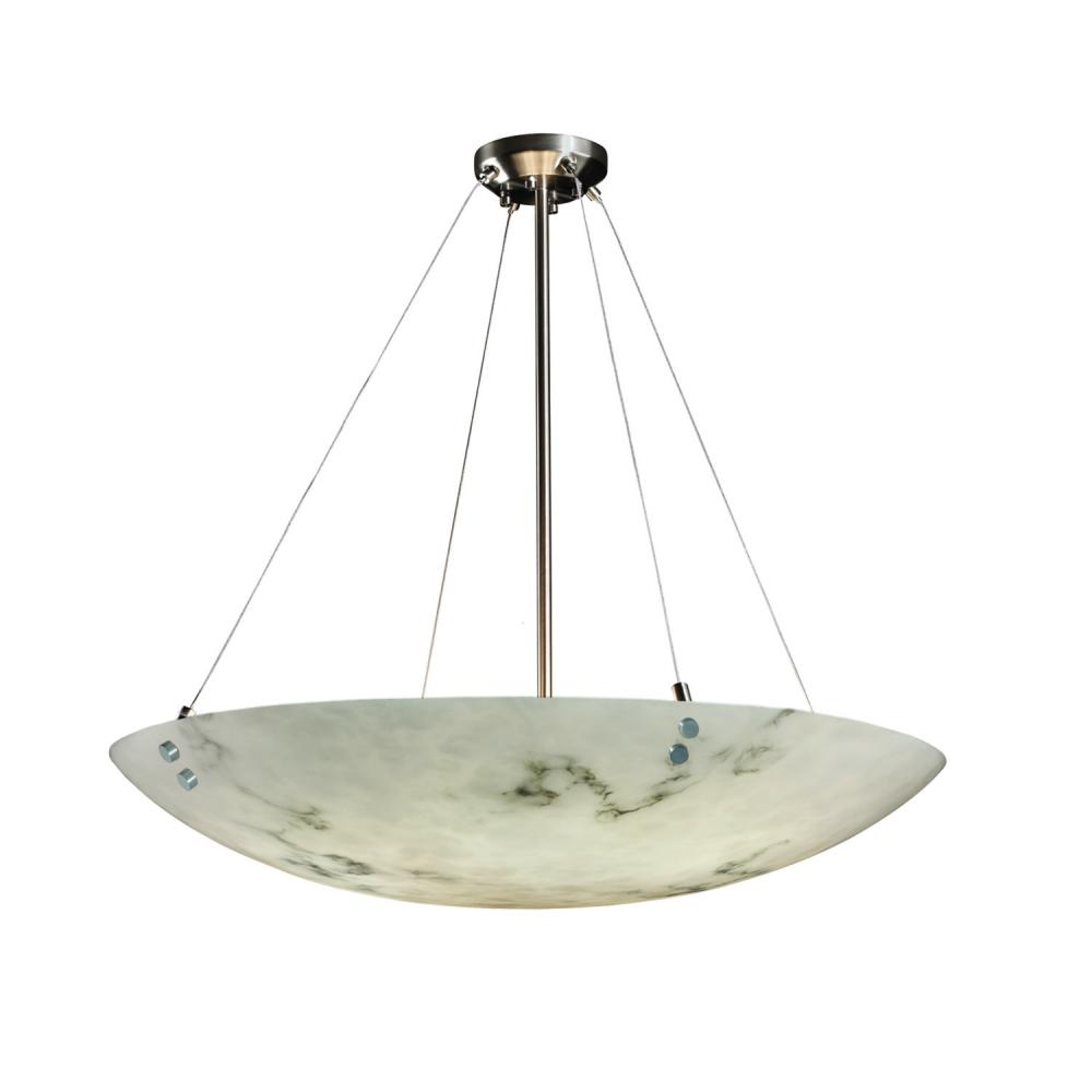 48" LED Pendant Bowl w/ CONCENTRIC SQUARES FINIALS