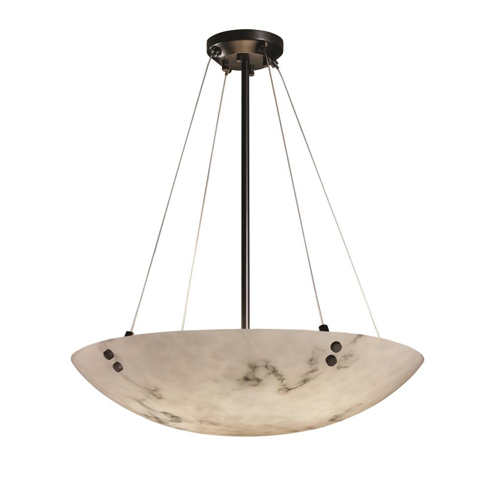 60" Pendant Bowl w/ Concentric Circles Finials