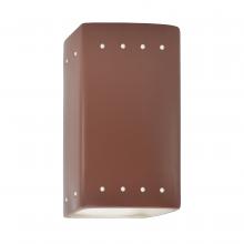 Justice Design Group CER-5920W-CLAY - Small ADA Rectangle w/ Perfs - Closed Top (Outdoor)