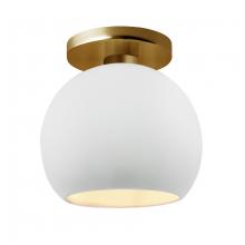 Justice Design Group CER-6353-WTWT-BRSS-LED1-700 - Medium Globe LED Semi-Flush