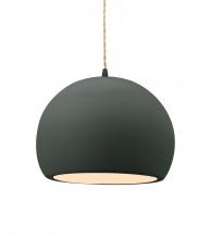 Justice Design Group CER-6533-PWGN-MBLK-BEIG-TWST - Medium Globe 1-Light Pendant