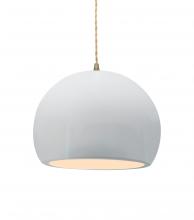 Justice Design Group CER-6533-WTWT-ABRS-BEIG-TWST-LED1-700 - Medium Globe LED Pendant