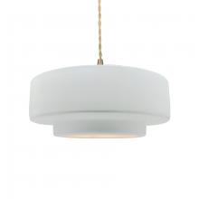 Justice Design Group CER-6543-WTWT-BRSS-BEIG-TWST - Medium Tier 1-Light Pendant