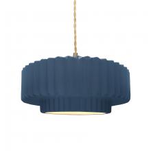 Justice Design Group CER-6553-MID-BRSS-BEIG-TWST - Medium Tier Pleated 1-Light Pendant