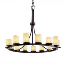 Justice Design Group CNDL-8715-14-CREM-DBRZ-LED15-10500 - Dakota 15-Light 1-Tier Ring LED Chandelier