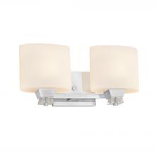 Justice Design Group FSN-8472-30-OPAL-CROM - Ardent 2-Light Bath Bar