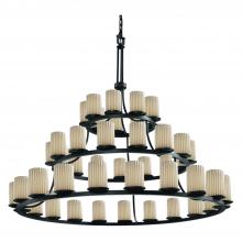 Justice Design Group POR-8714-10-PLET-MBLK-LED45-31500 - Dakota 45-Light 3-Tier Ring LED Chandelier