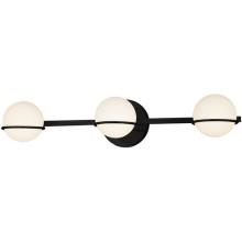 Justice Design Group FSN-4163-OPAL-MBLK - Centric 3-Light Bath Bar