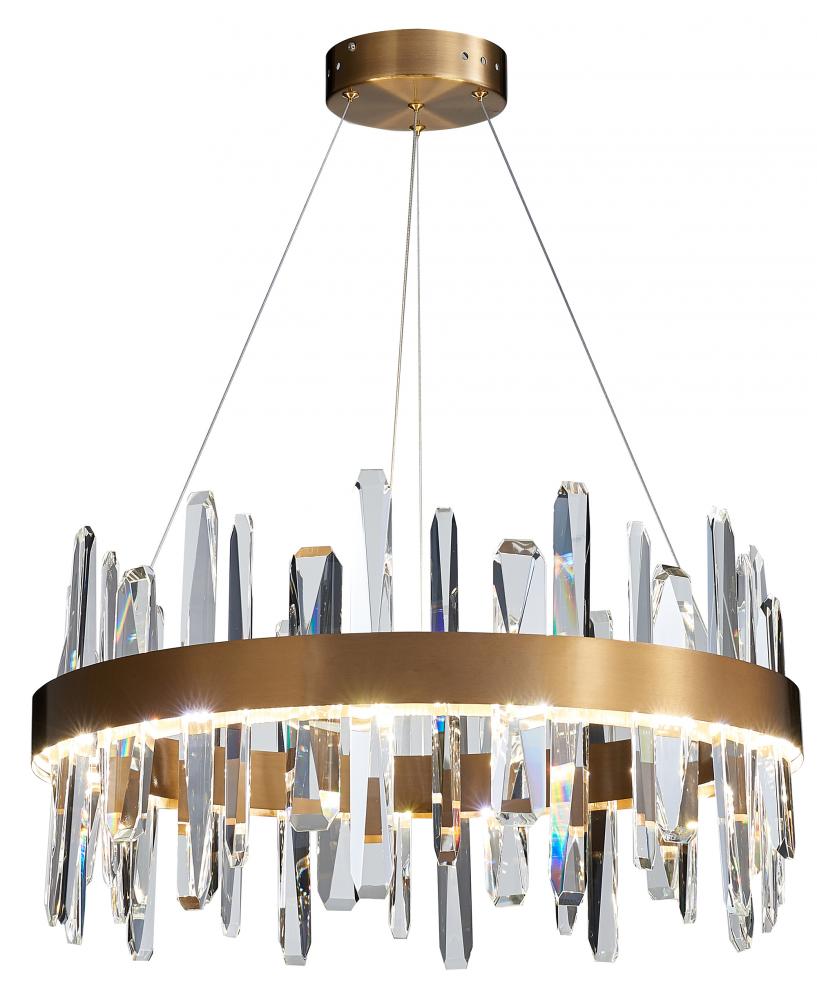 LED Chandelier Stainless Steel & Crystal