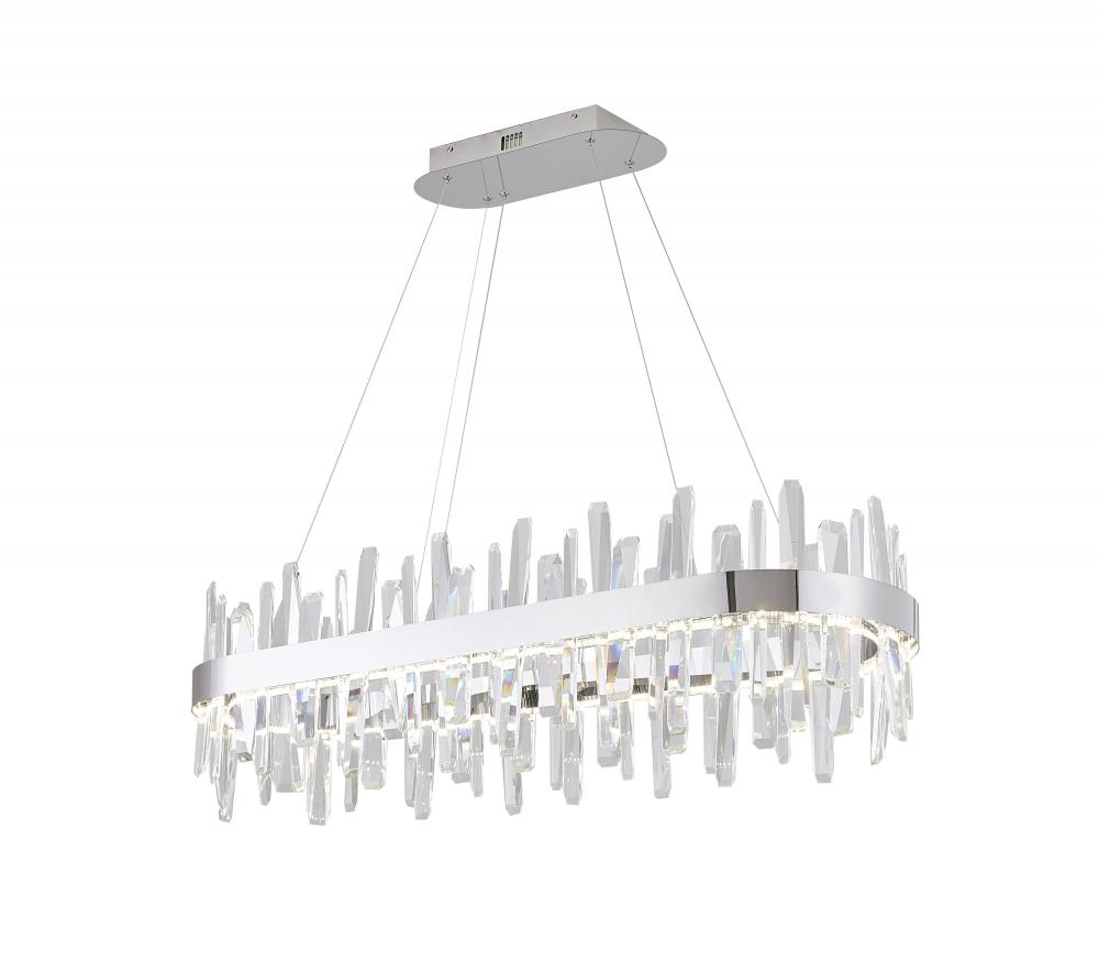 LED Chandelier  Stainless Steel & Crystal