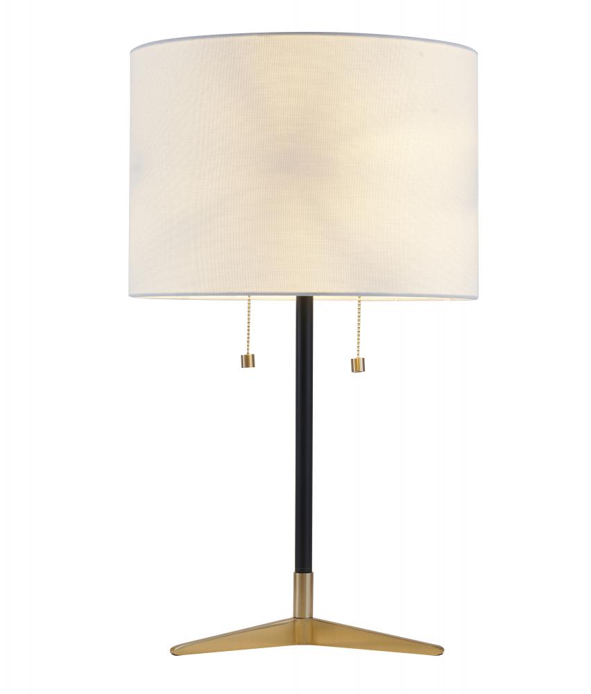 Table Lamp Antique Brass & Black