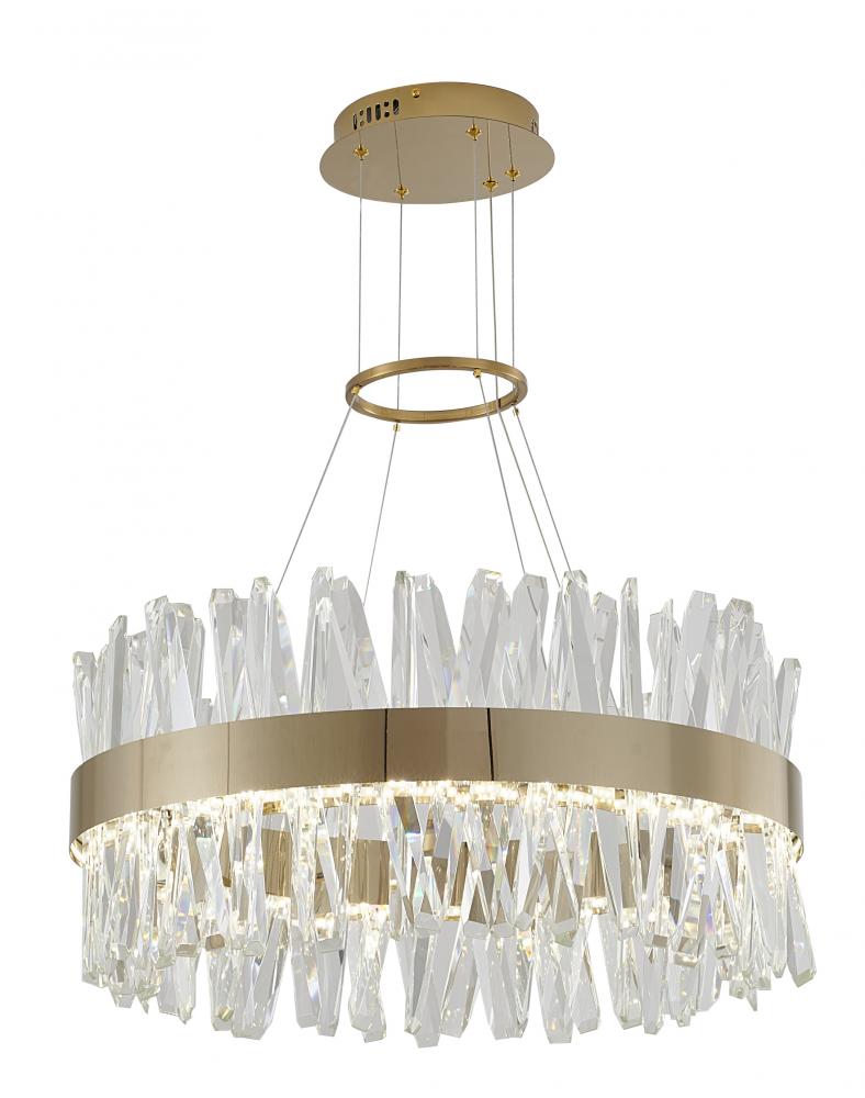 LED Chandelier Stainless Steel & Crystal