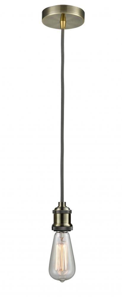 Edison - 1 Light - 2 inch - Antique Brass - Cord hung - Mini Pendant