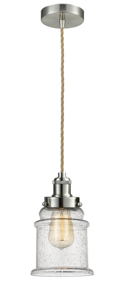 Edison - 1 Light - 8 inch - Satin Nickel - Cord hung - Mini Pendant