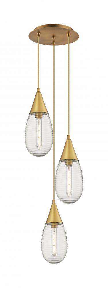 Malone - 3 Light - 14 inch - Brushed Brass - Multi Pendant