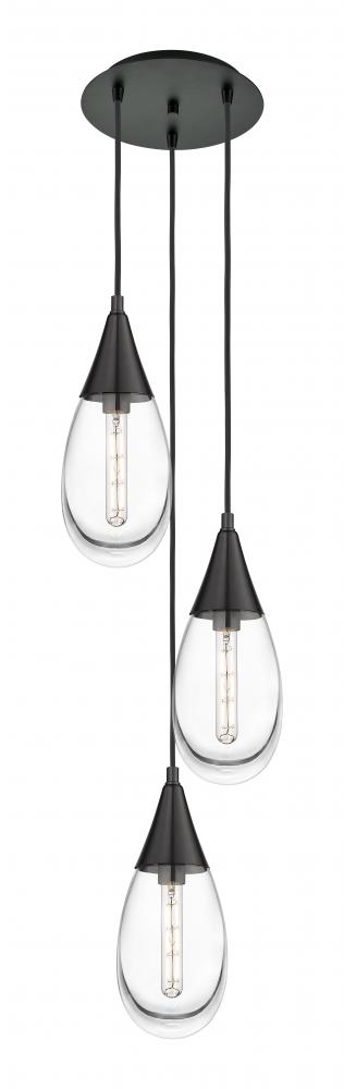 Malone - 3 Light - 14 inch - Matte Black - Multi Pendant