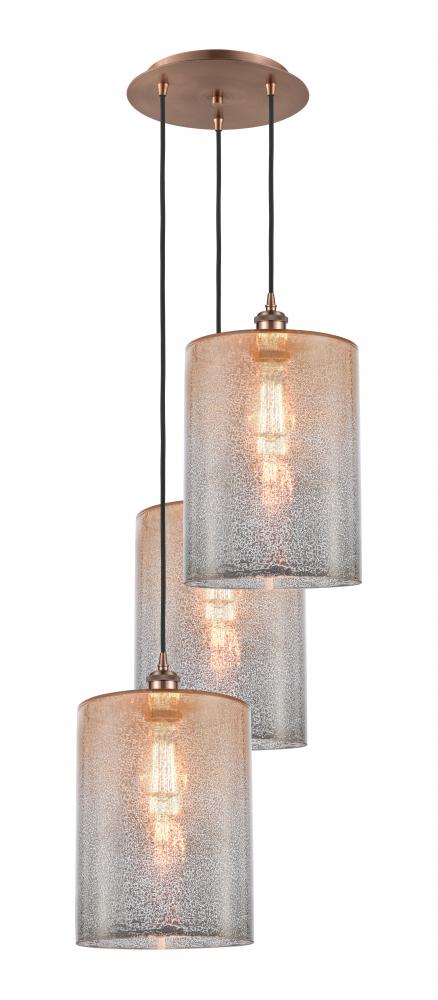 Cobbleskill - 3 Light - 16 inch - Antique Copper - Cord Hung - Multi Pendant