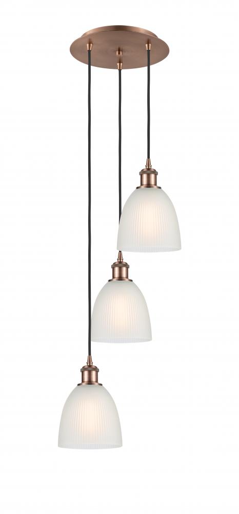 Castile - 3 Light - 13 inch - Antique Copper - Cord Hung - Multi Pendant