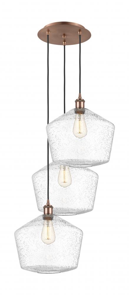 Cindyrella - 3 Light - 19 inch - Antique Copper - Cord Hung - Multi Pendant