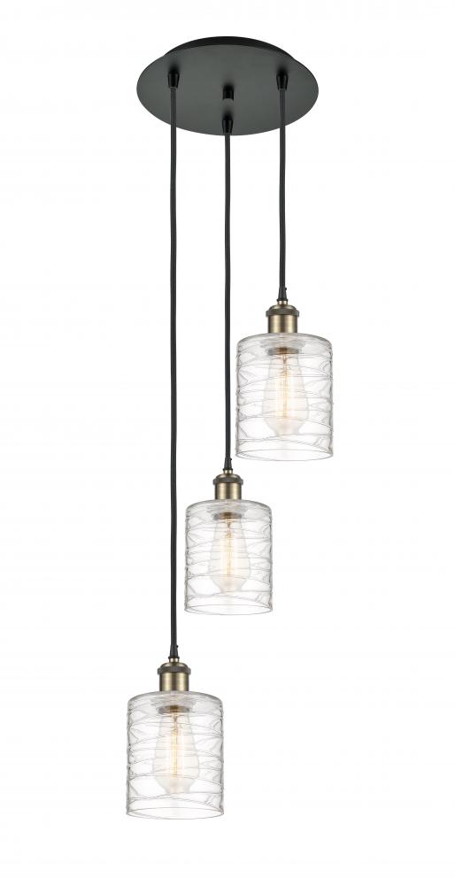 Cobbleskill - 3 Light - 12 inch - Black Antique Brass - Cord Hung - Multi Pendant