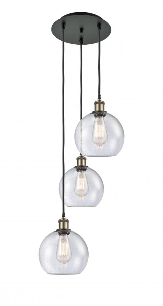 Athens - 3 Light - 15 inch - Black Antique Brass - Cord Hung - Multi Pendant