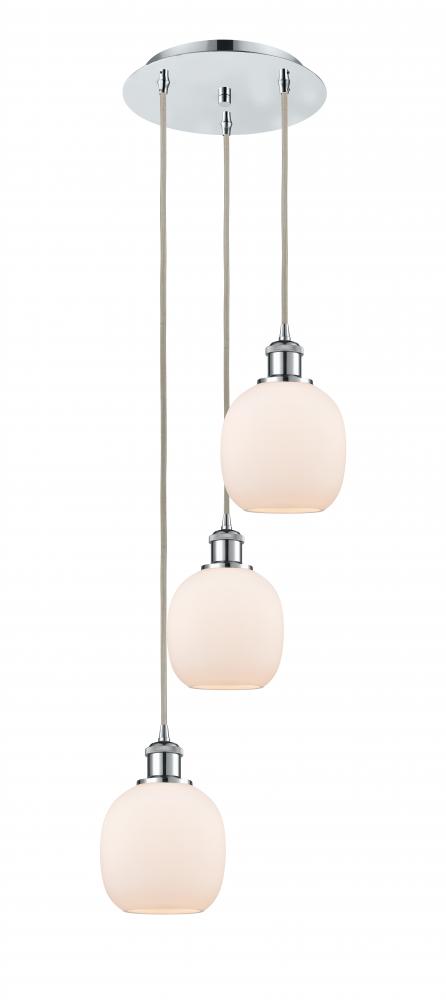 Belfast - 3 Light - 13 inch - Polished Chrome - Cord Hung - Multi Pendant