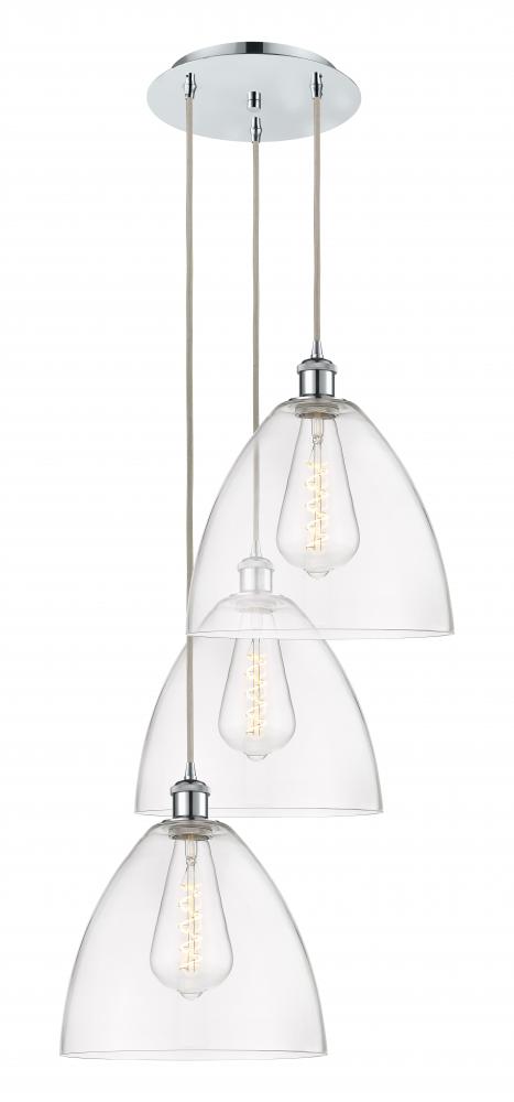 Bristol - 3 Light - 19 inch - Polished Chrome - Cord Hung - Multi Pendant