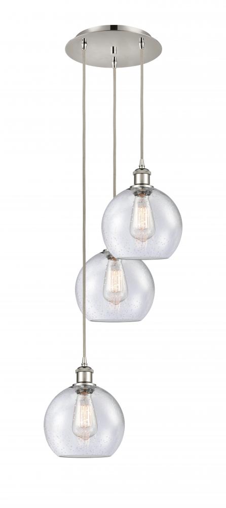 Athens - 3 Light - 15 inch - Polished Nickel - Cord Hung - Multi Pendant