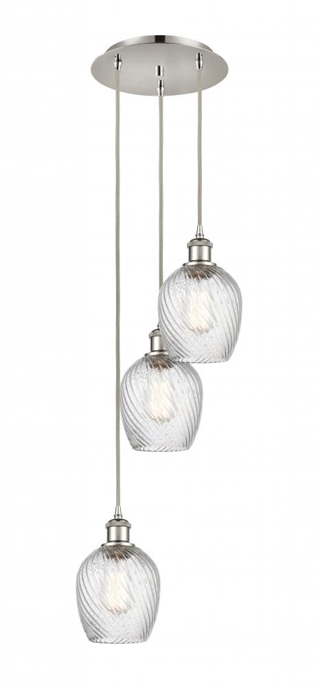 Salina - 3 Light - 12 inch - Polished Nickel - Cord Hung - Multi Pendant