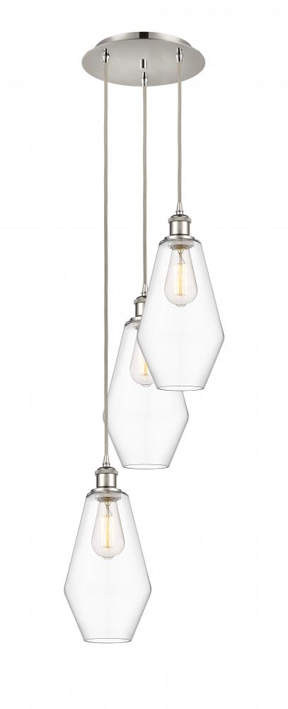 Cindyrella - 3 Light - 14 inch - Polished Nickel - Cord Hung - Multi Pendant