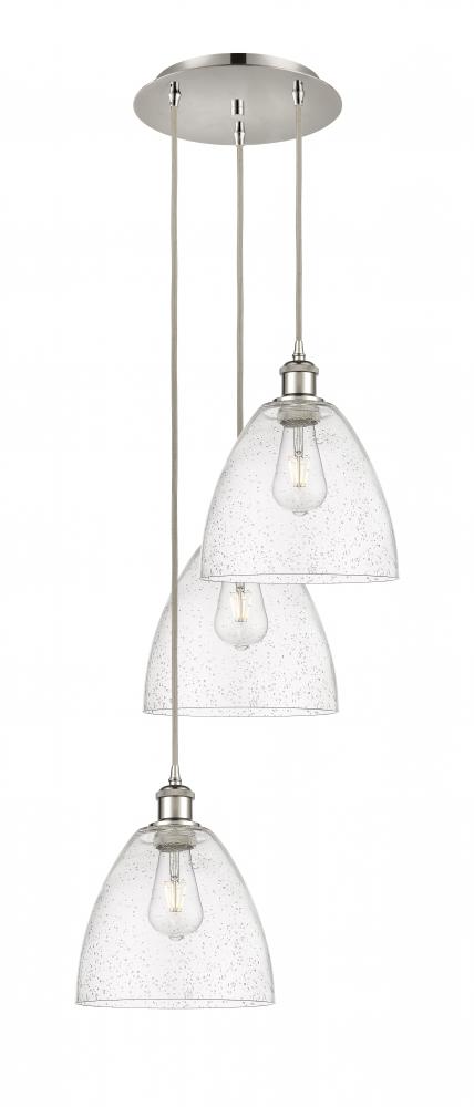 Bristol - 3 Light - 16 inch - Polished Nickel - Cord Hung - Multi Pendant