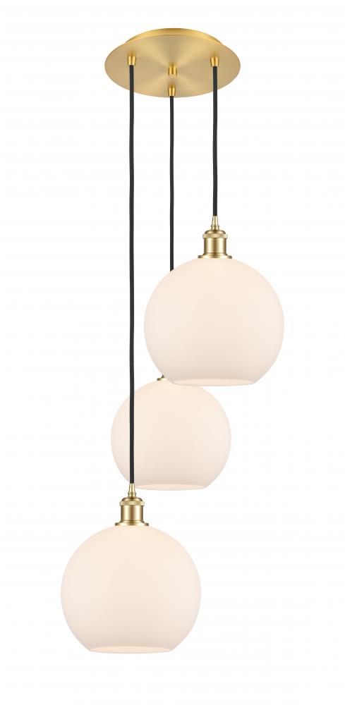 Athens - 3 Light - 17 inch - Satin Gold - Cord Hung - Multi Pendant