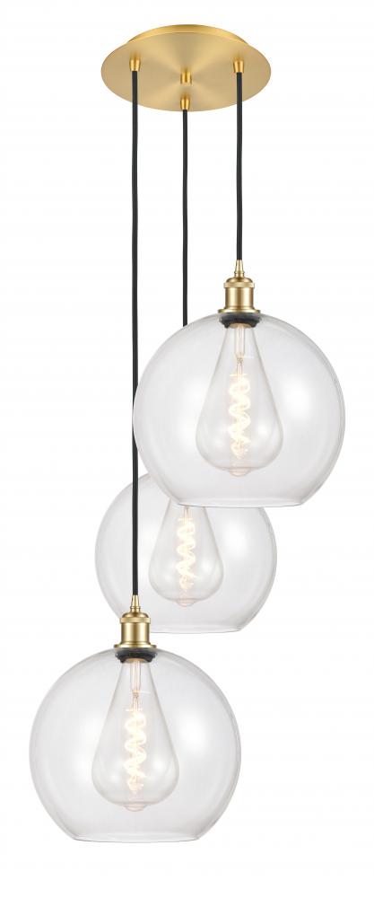 Athens - 3 Light - 18 inch - Satin Gold - Cord Hung - Multi Pendant