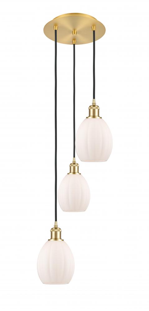 Eaton - 3 Light - 12 inch - Satin Gold - Cord Hung - Multi Pendant