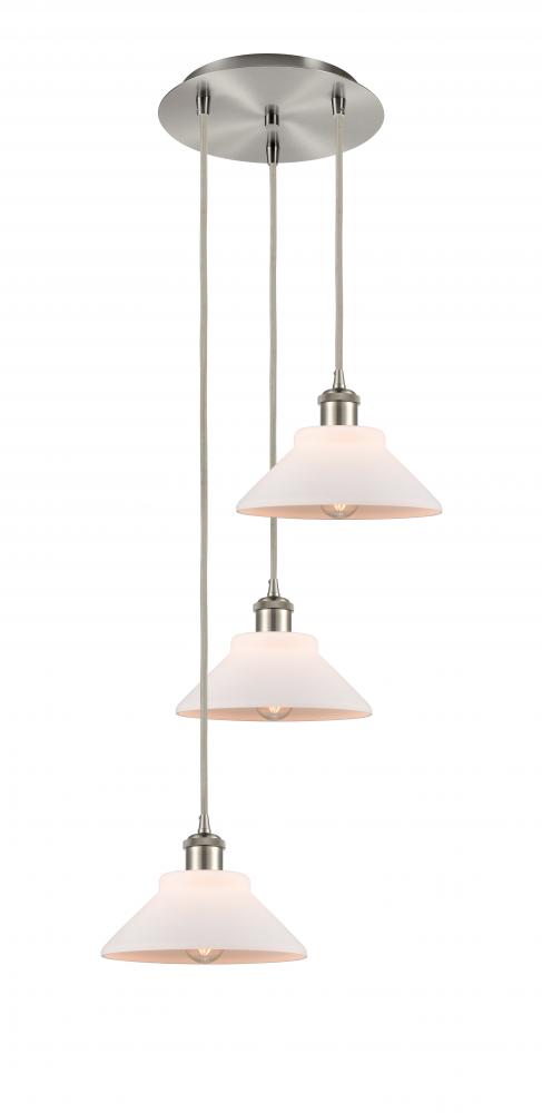 Orwell - 3 Light - 15 inch - Brushed Satin Nickel - Cord Hung - Multi Pendant