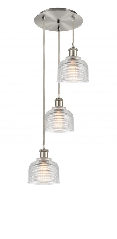 Dayton - 3 Light - 12 inch - Brushed Satin Nickel - Cord Hung - Multi Pendant