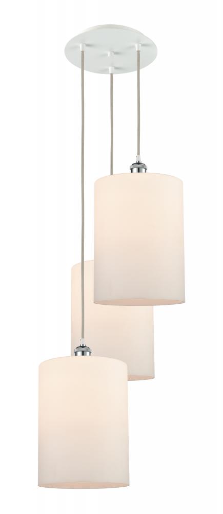 Cobbleskill - 3 Light - 16 inch - White Polished Chrome - Cord Hung - Multi Pendant