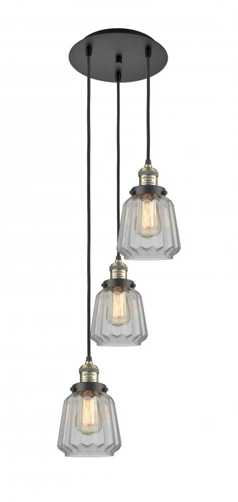 Chatham - 3 Light - 14 inch - Black Antique Brass - Cord hung - Multi Pendant