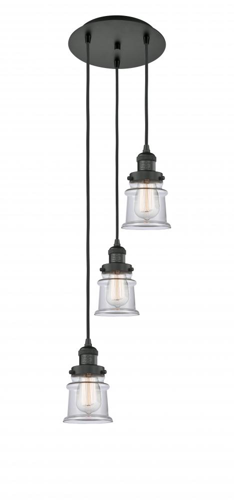 Canton - 3 Light - 12 inch - Matte Black - Cord hung - Multi Pendant