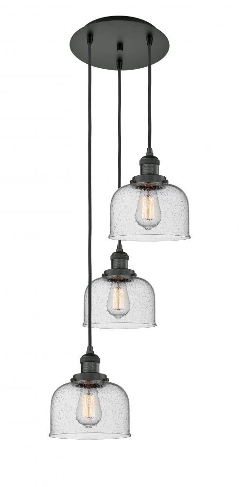 Cone - 3 Light - 14 inch - Matte Black - Cord hung - Multi Pendant