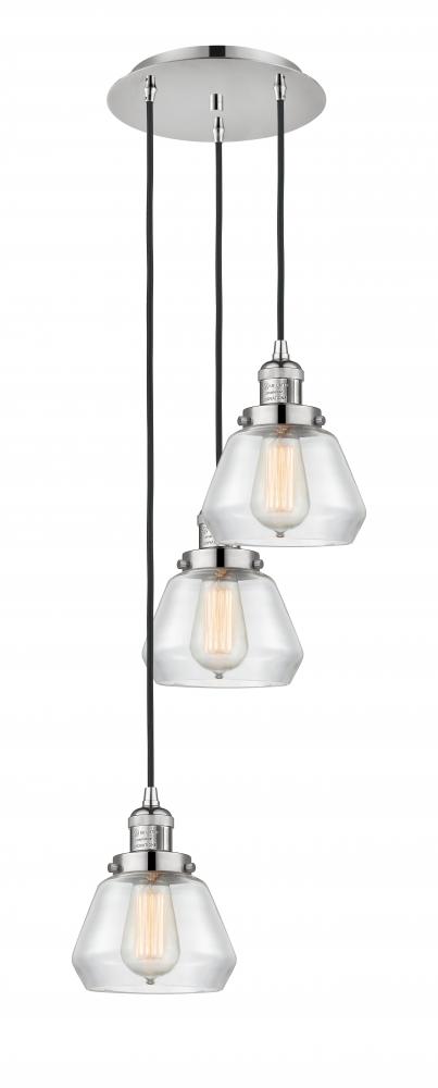 Fulton - 3 Light - 14 inch - Polished Nickel - Cord hung - Multi Pendant