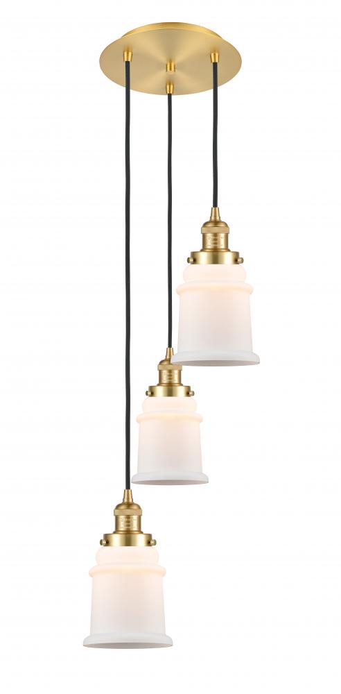 Canton - 3 Light - 13 inch - Satin Gold - Cord hung - Multi Pendant