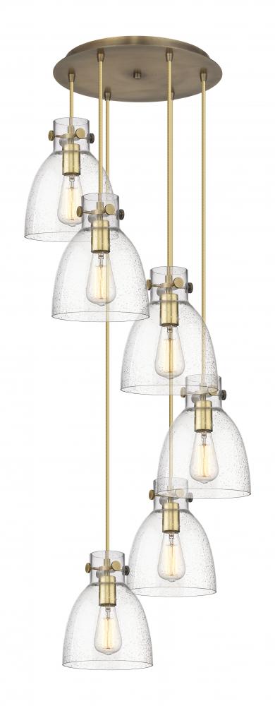 Newton Bell - 6 Light - 19 inch - Brushed Brass - Multi Pendant