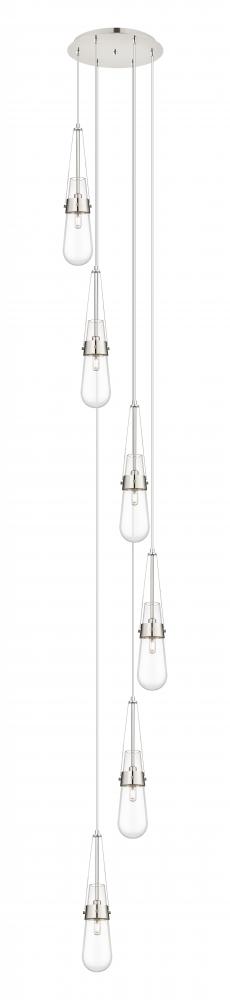 Milan - 6 Light - 15 inch - Polished Nickel - Multi Pendant