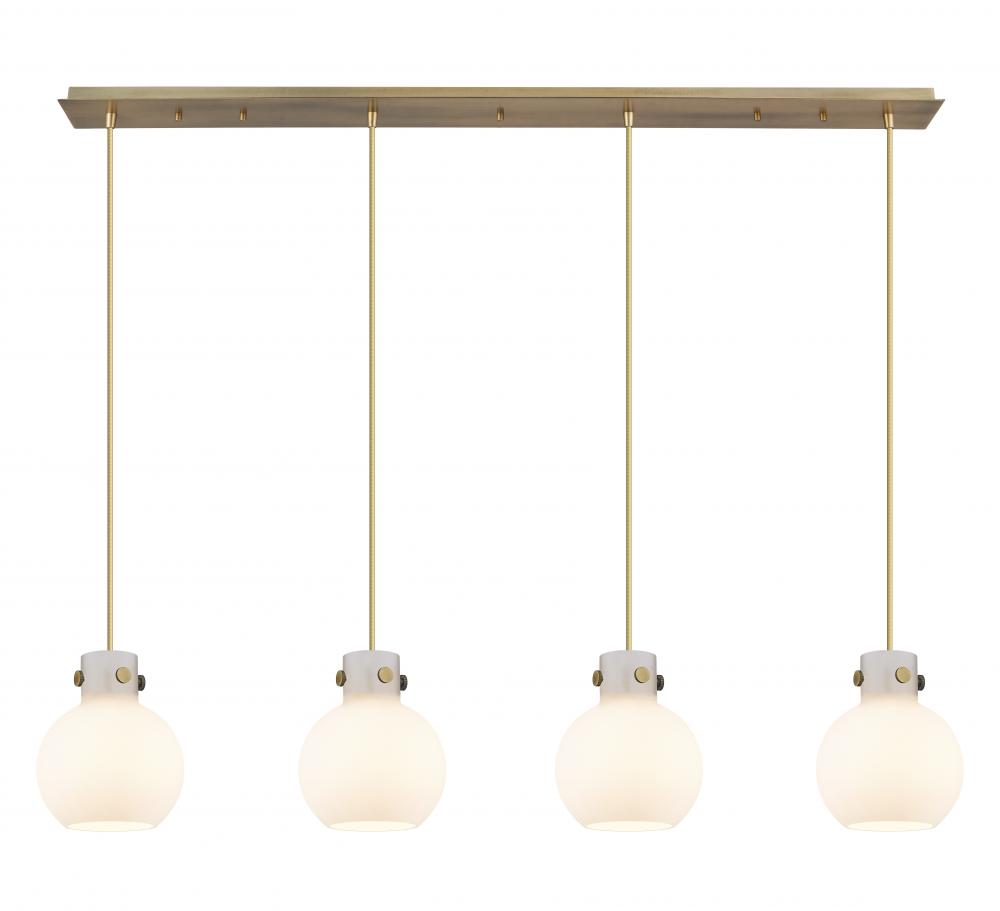 Newton Sphere - 4 Light - 52 inch - Brushed Brass - Cord hung - Linear Pendant